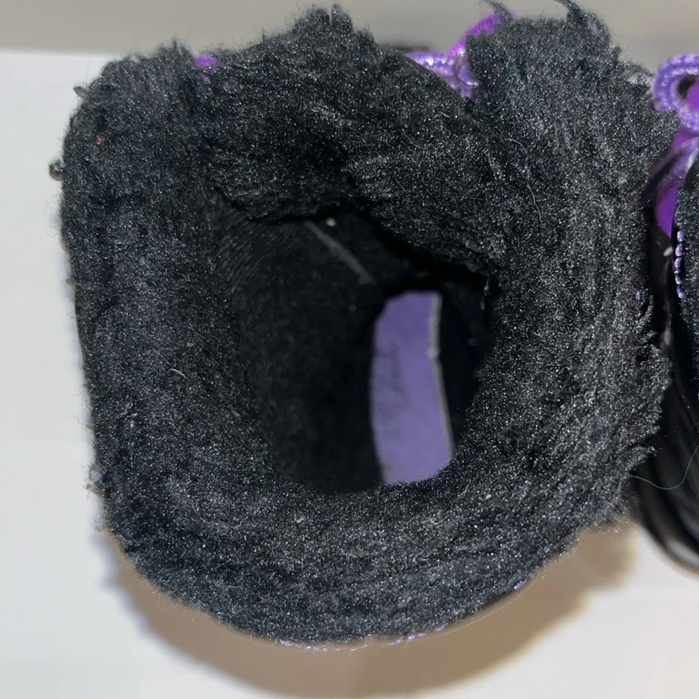 Jo Jo Siwa Black Snow Boots w/Purple Bows Toddler Girls Size 8